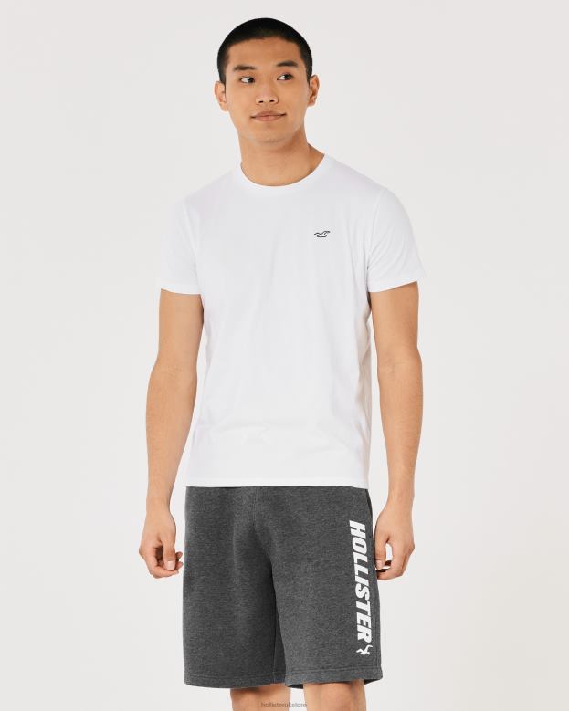 Bottoms Hollister Men Fleece Logo Graphic Shorts 9\\ 488201136 Dark Heather Grey